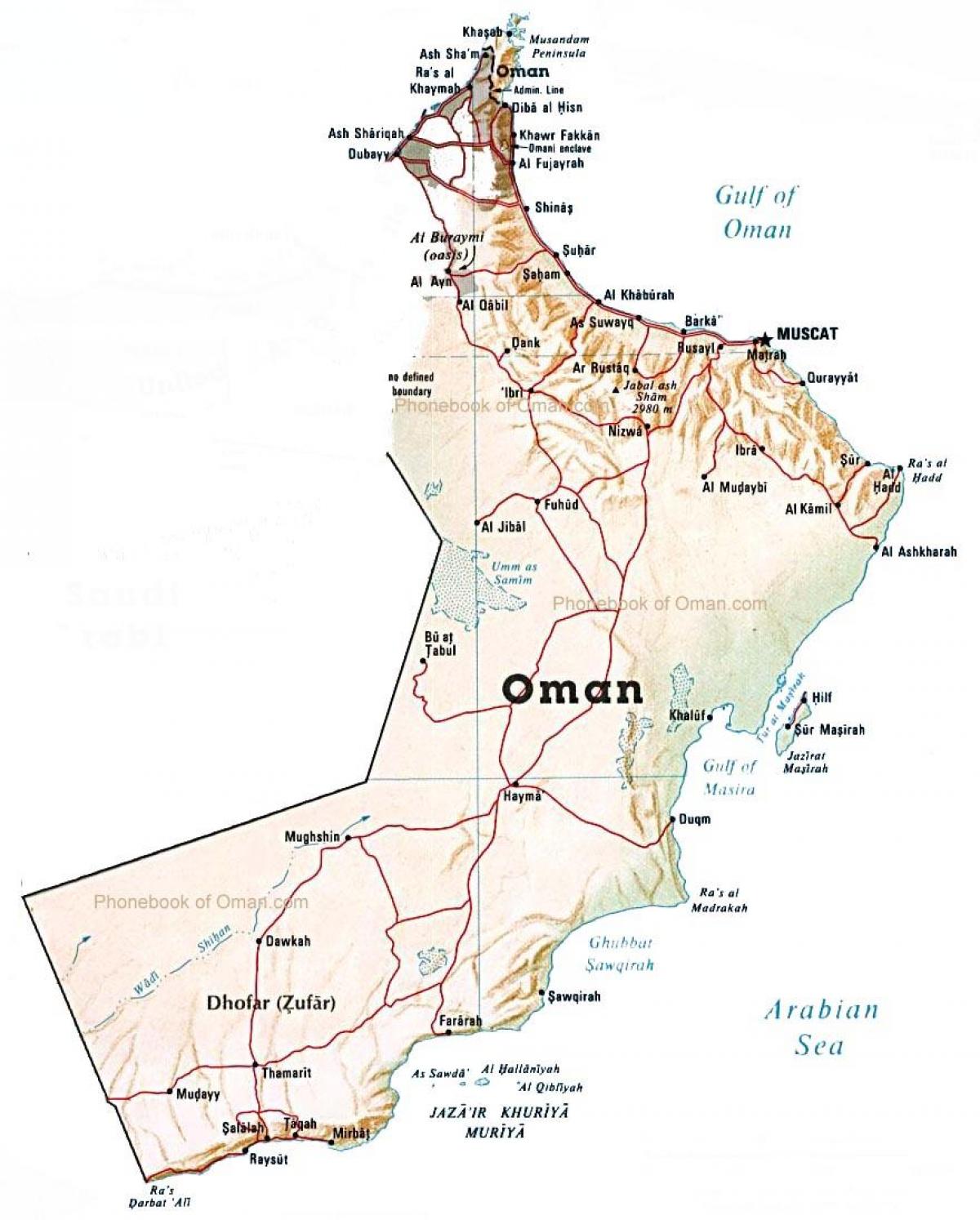 Оман улсын газрын зураг