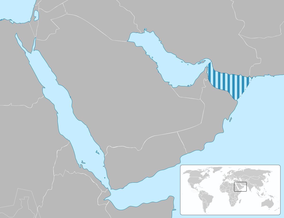 персийн булангийн нь Оман газрын зураг дээр